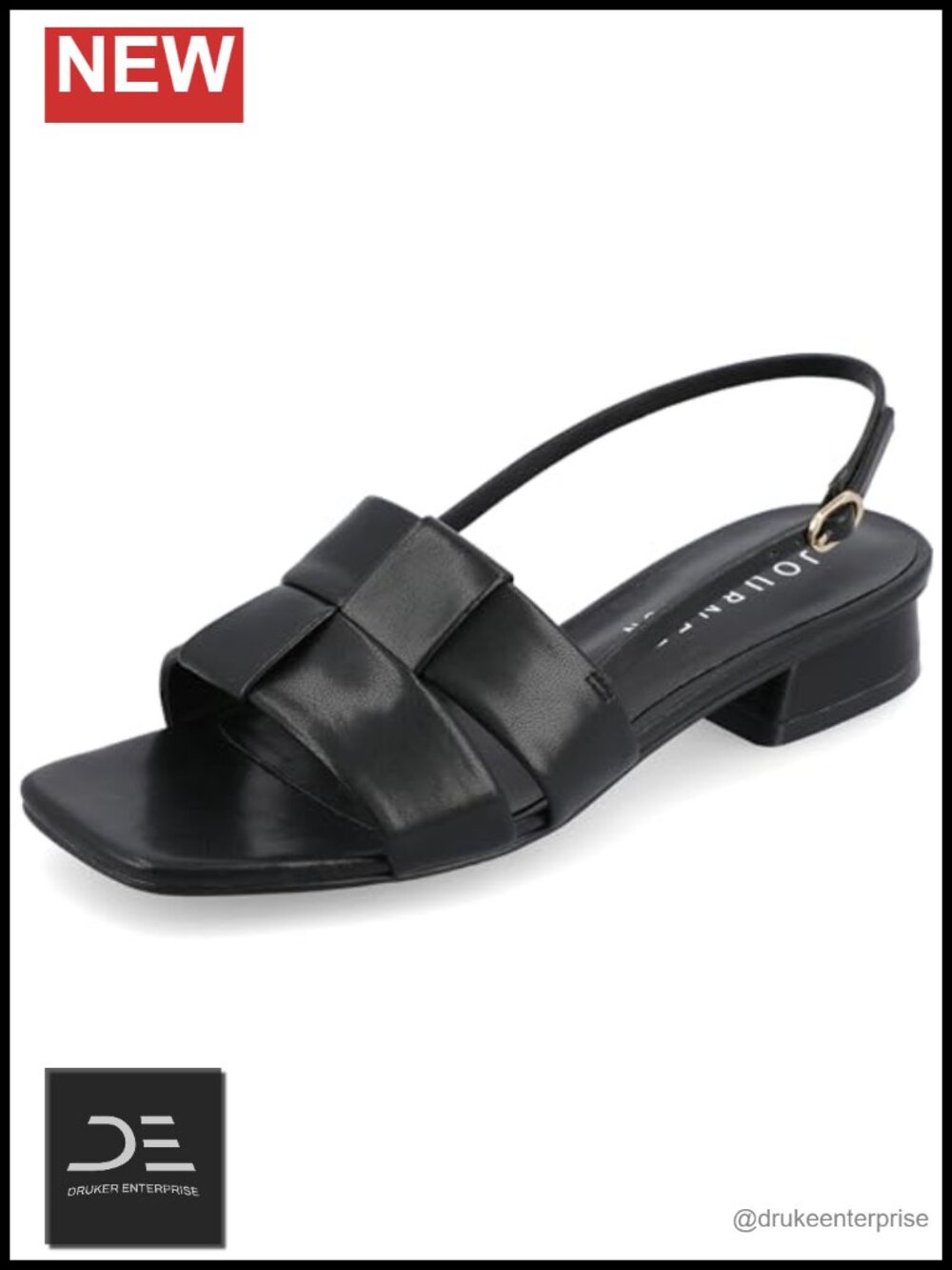 Wide Width Faux Leather Open Toe Block Heel Ankle Strap Sandal